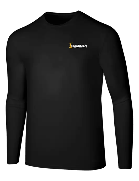 Seriously Soft Black Long Sleeve T-Shirt w/Brinkman Construction Logo
