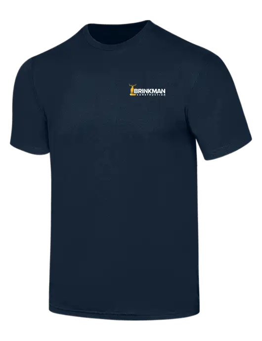 Simply Soft Navy 4.5oz  Poly/Combed Ring Spun Cotton T-Shirt w/Brinkman Construction Logo