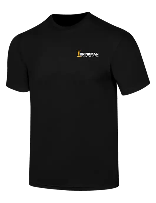 Simply Soft Black 4.5oz  Poly/Combed Ring Spun Cotton T-Shirt w/Brinkman Construction Logo