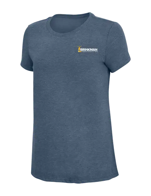 Womens Simply Soft Navy Frost 4.5oz  Poly/Combed Ring Spun Cotton T-Shirt w/Brinkman Construction Logo