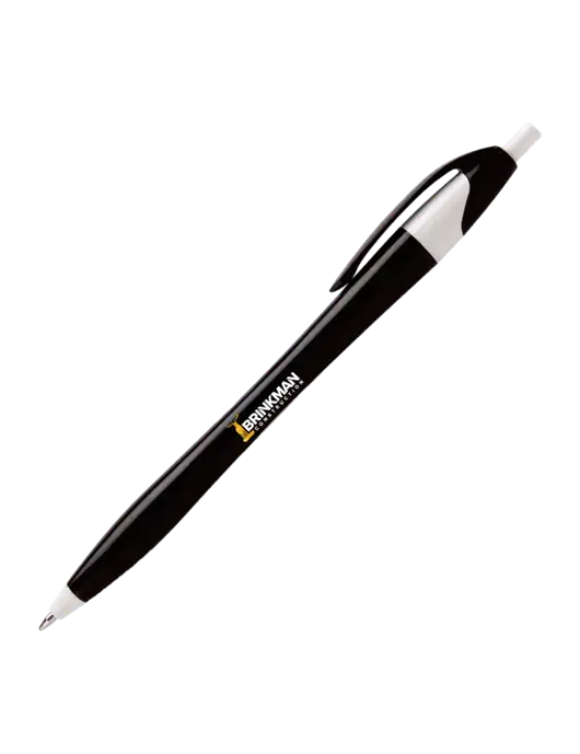 Novella Black/White Executive Pen - Blue Ink w/Brinkman Construction Logo