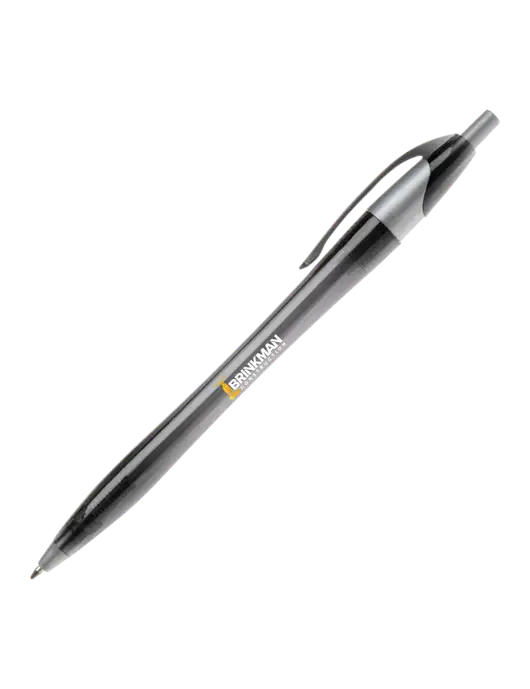 Novella Translucent Black/Silver Jewel Pen - Blue Ink w/Brinkman Construction Logo