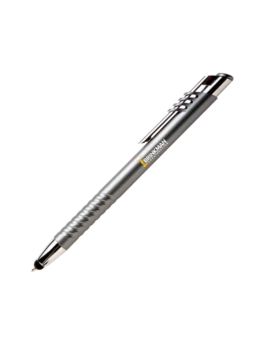 Schirhart Grey Stylus Pen - Blue Ink w/Brinkman Construction Logo