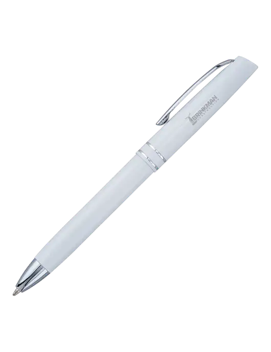 White Anguilla Black Ink Pen w/Brinkman Construction Logo