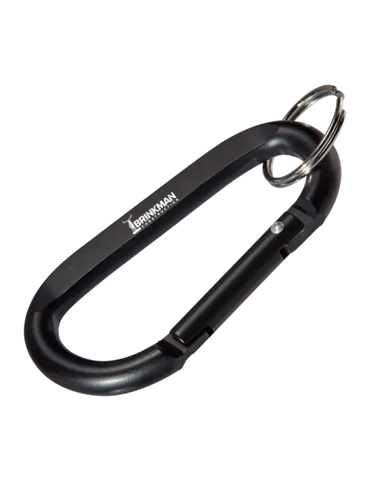 Black Carabiner & Key Ring w/Brinkman Construction Logo