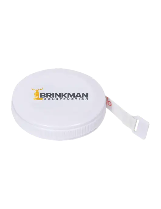White Round Tape Measure w/Brinkman Construction Logo