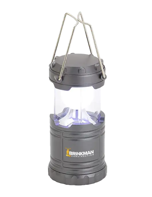 Gunmetal Mini Retro Lantern w/Brinkman Construction Logo