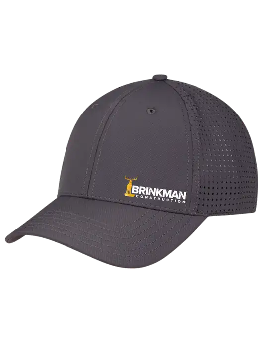 Charcoal Performance Stretchable Cap Hook & Loop w/Brinkman Construction Logo