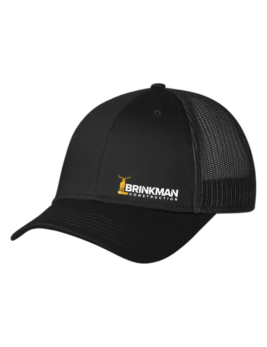 Black Mesh Trucker Cap Snap Back w/Brinkman Construction Logo