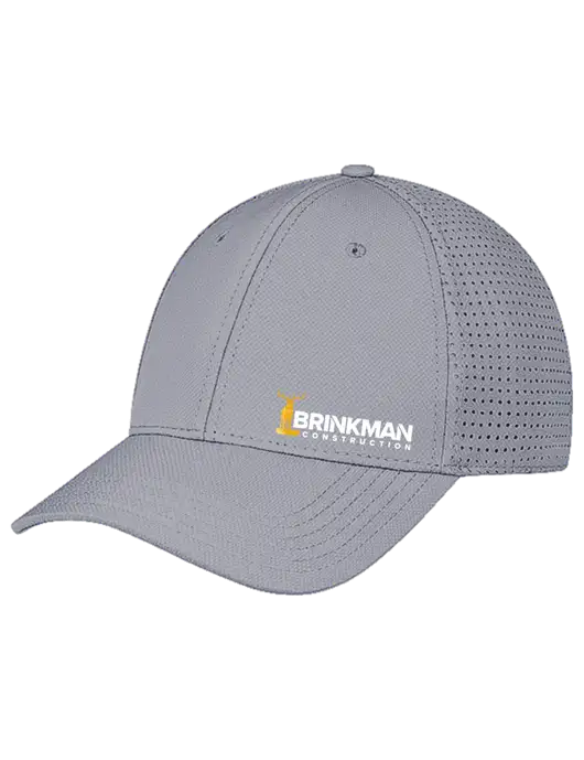 Grey Performance Stretchable Cap Hook & Loop w/Brinkman Construction Logo