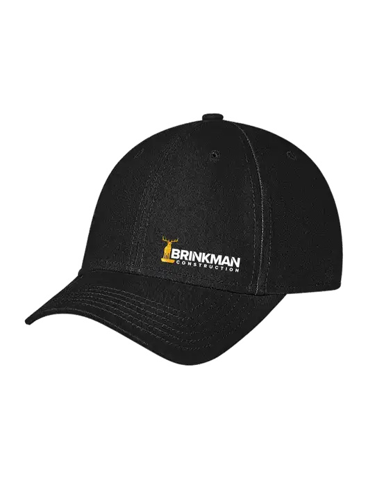 Black Structured Soft Snap Closure Hook & Loop Cap w/Brinkman Construction Logo