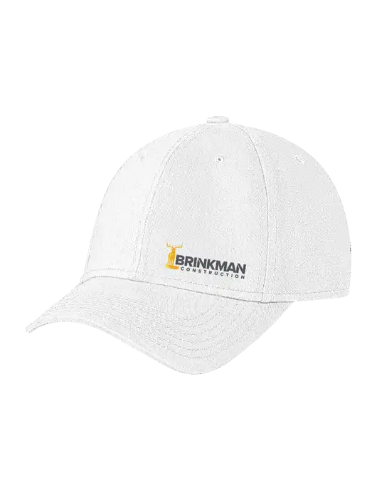 White Structured Soft Snap Closure Hook & Loop Cap w/Brinkman Construction Logo