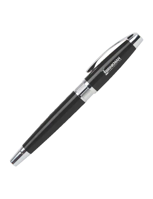 Masscotti Black Rollerball Pen - Black Ink w/Brinkman Construction Logo