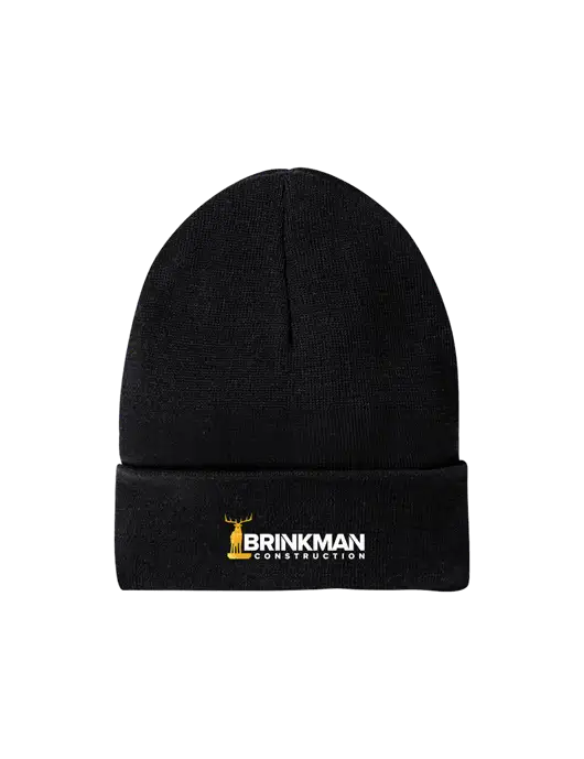 Recycled Black Beanie w/Brinkman Construction Logo