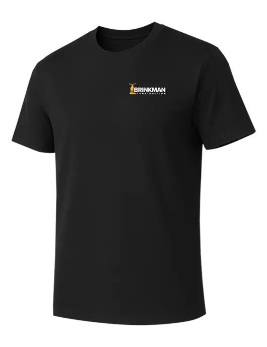 Allmade Deep Black Organic Cotton Tee w/Brinkman Construction Logo