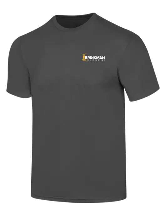 Simply Soft Charcoal 4.5oz  Poly/Combed Ring Spun Cotton T-Shirt w/Brinkman Construction Logo