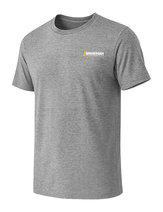 BELLA+CANVAS Heather Grey CVC Short Sleeve Tee w/Brinkman Construction Logo