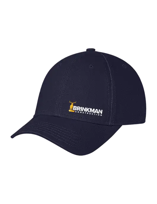 Navy Structured Soft Snap Closure Hook & Loop Cap w/Brinkman Construction Logo