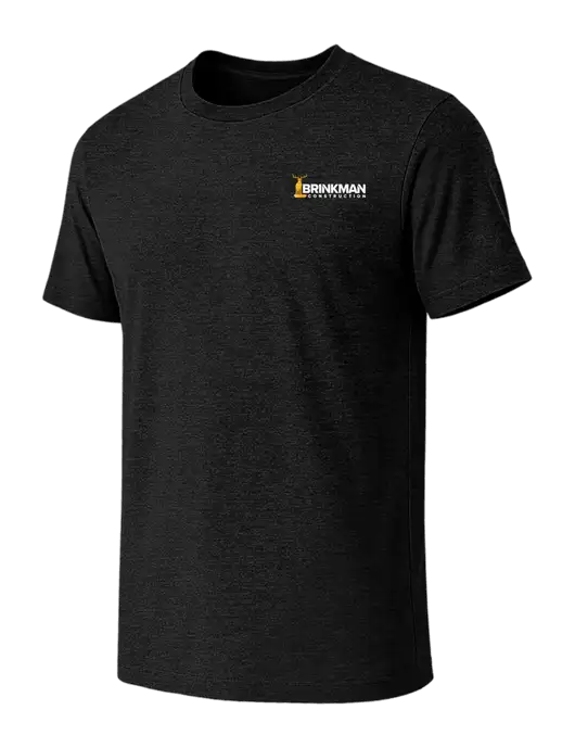 BELLA+CANVAS Black Heather CVC Short Sleeve Tee w/Brinkman Construction Logo