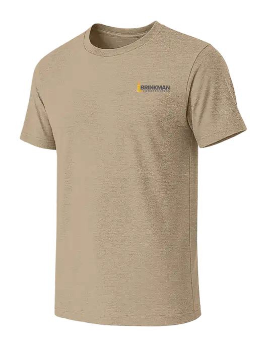 BELLA+CANVAS Heather Tan CVC Short Sleeve Tee w/Brinkman Construction Logo