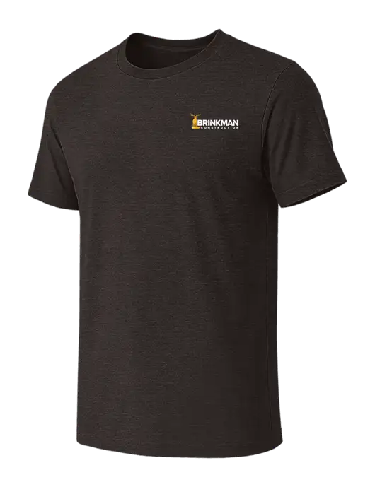 BELLA+CANVAS Dark Grey Heather CVC Short Sleeve Tee w/Brinkman Construction Logo