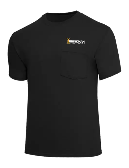 Core Blend Black Pocket T-Shirt w/Brinkman Construction Logo