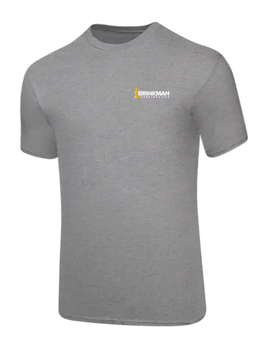 Core Blend Medium Grey Heather T-Shirt w/Brinkman Construction Logo