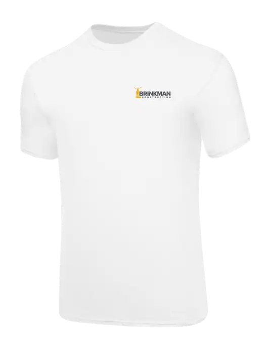 Core Blend White T-Shirt w/Brinkman Construction Logo