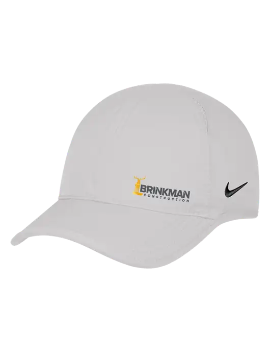 Nike White Featherlight Cap w/Brinkman Construction Logo