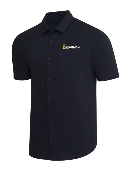 OGIO Black Extend Short Sleeve Button Up Shirt w/Brinkman Construction Logo