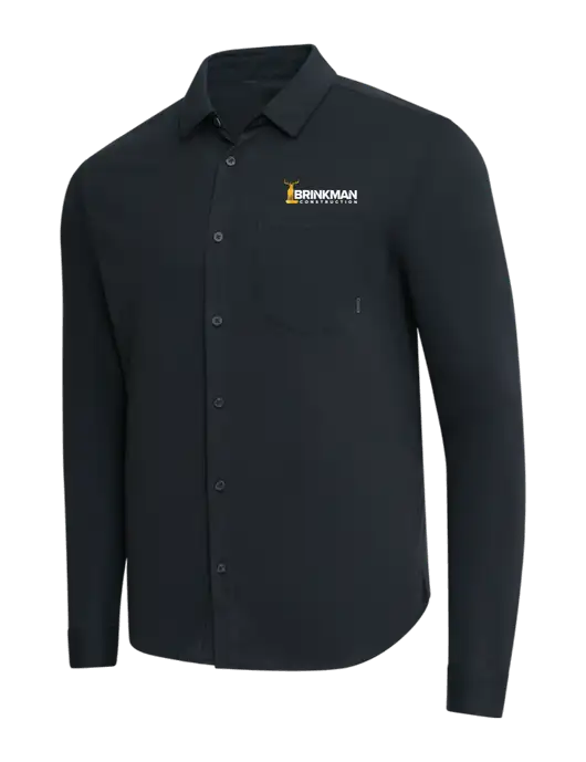 OGIO Black Extend Long Sleeve Button Up Shirt w/Brinkman Construction Logo
