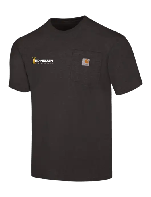 Carhartt Loose Fit Workwear Charcoal Heather Short Sleeve Pocket T-Shirt w/Brinkman Construction Logo