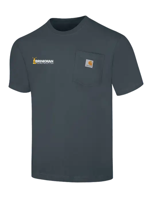 Carhartt Loose Fit Workwear Dark Slate Blue Short Sleeve Pocket T-Shirt w/Brinkman Construction Logo