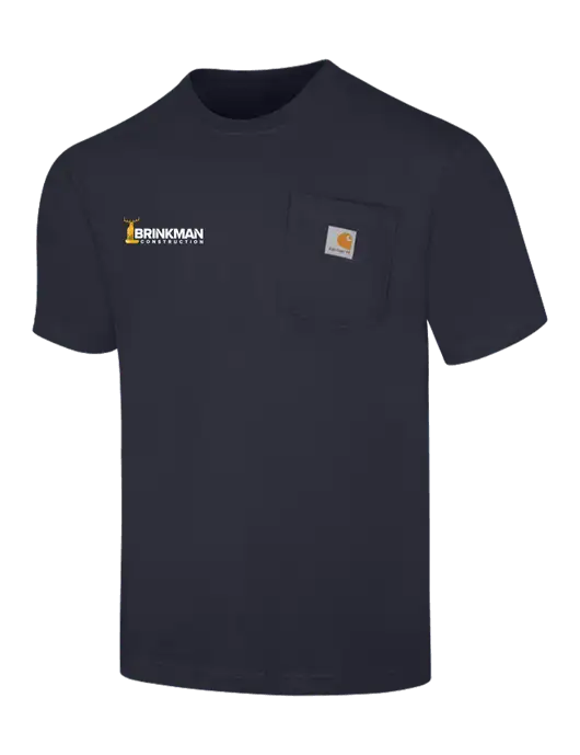 Carhartt Loose Fit Workwear Dark Navy Short Sleeve Pocket T-Shirt w/Brinkman Construction Logo
