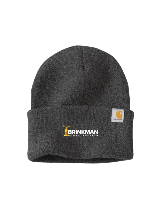 Carhartt Dark Grey Watch Cap 2.0 w/Brinkman Construction Logo