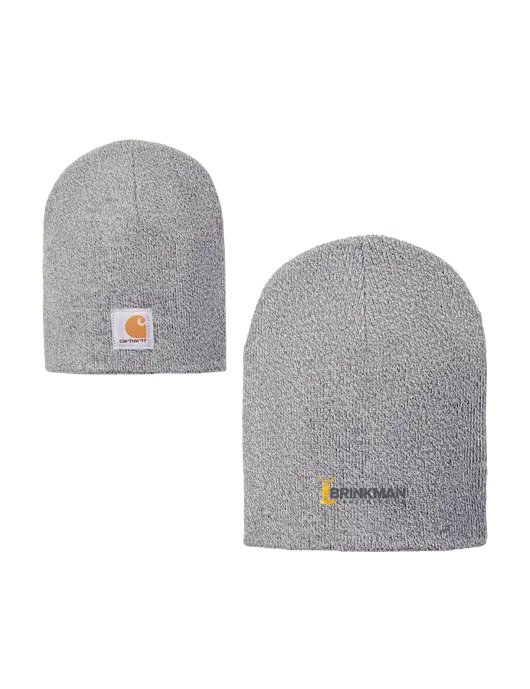 Carhartt Light Grey Heather Acrylic Knit Hat w/Brinkman Construction Logo