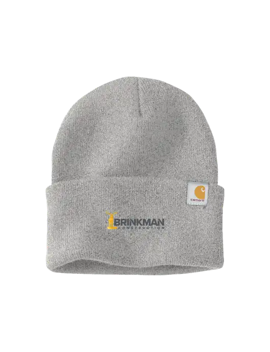 Carhartt Light Grey Heather Watch Cap 2.0 w/Brinkman Construction Logo