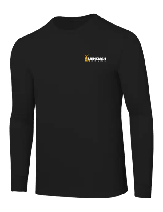 Core Blend Black Long Sleeve Tee w/Brinkman Construction Logo