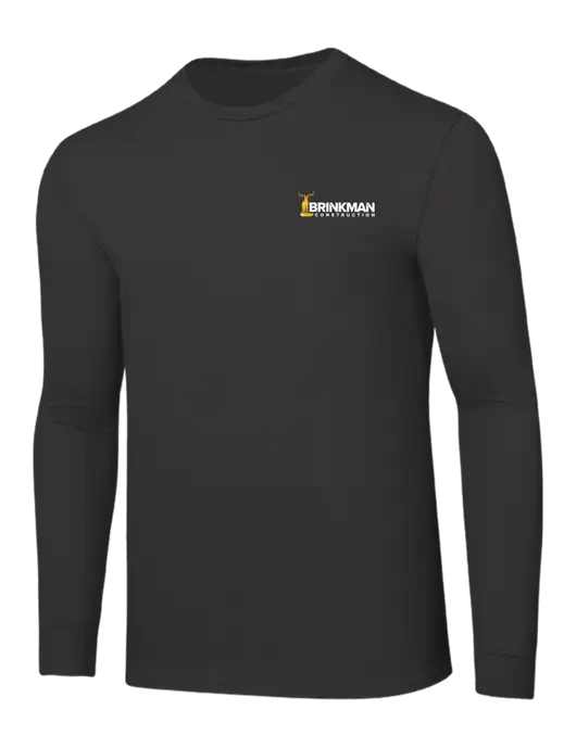 Core Blend Charcoal Grey Long Sleeve Tee w/Brinkman Construction Logo