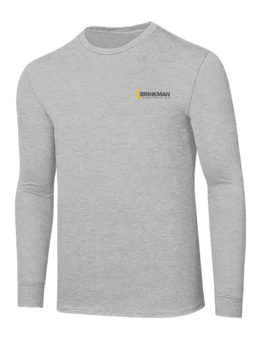 Core Blend Light Grey Heather Long Sleeve Tee w/Brinkman Construction Logo