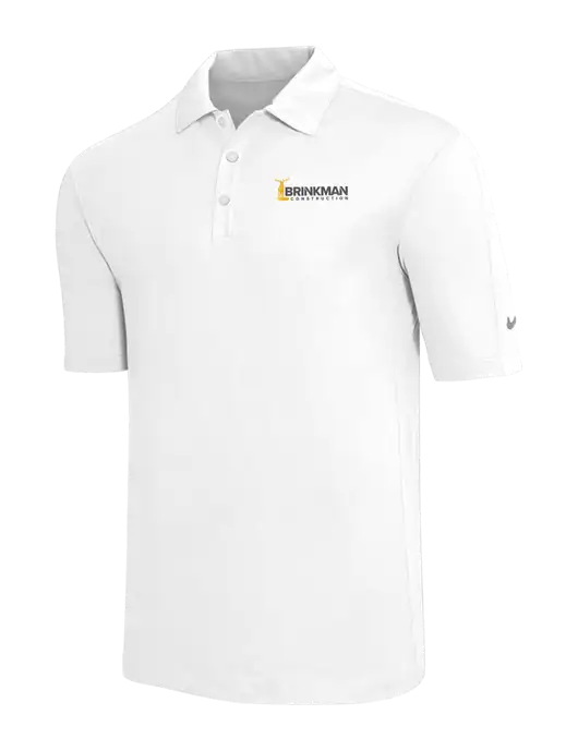 Nike White Tech Sport Dri-FIT Polo w/Brinkman Construction Logo