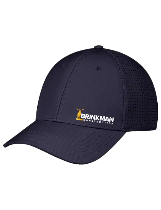 Navy Performance Stretchable Cap Hook & Loop w/Brinkman Construction Logo