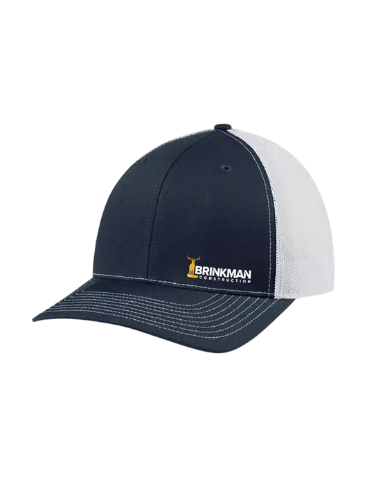 Richardson Adjustable Snapback Original 112 Trucker Cap Navy w/White Mesh w/Brinkman Construction Logo
