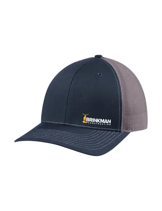 Richardson Adjustable Snapback Original 112 Trucker Cap Navy w/Charcoal Mesh w/Brinkman Construction Logo