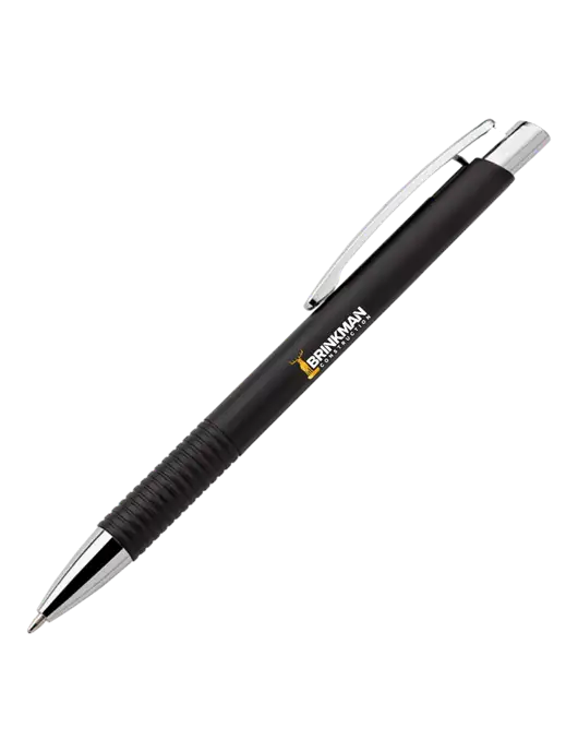Malay Black Ballpoint Pen - Blue Ink w/Brinkman Construction Logo