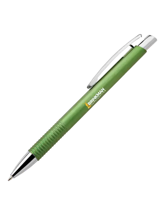 Malay Green Ballpoint Pen - Blue Ink w/Brinkman Construction Logo