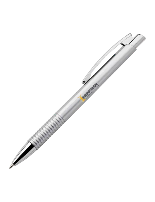 Malay Silver Ballpoint Pen - Blue Ink w/Brinkman Construction Logo
