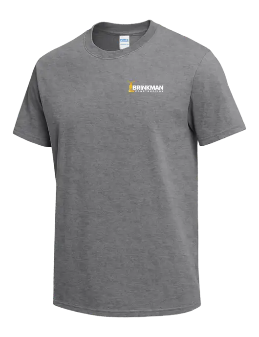 Medium Grey Heather Heavyweight 6.1 oz T-Shirt w/Brinkman Construction Logo