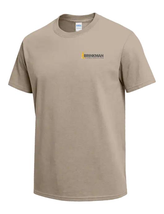 Tan Heavyweight 6.1 oz T-Shirt w/Brinkman Construction Logo
