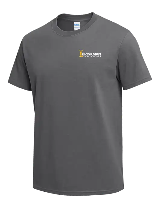 Medium Grey Heavyweight 6.1 oz T-Shirt w/Brinkman Construction Logo